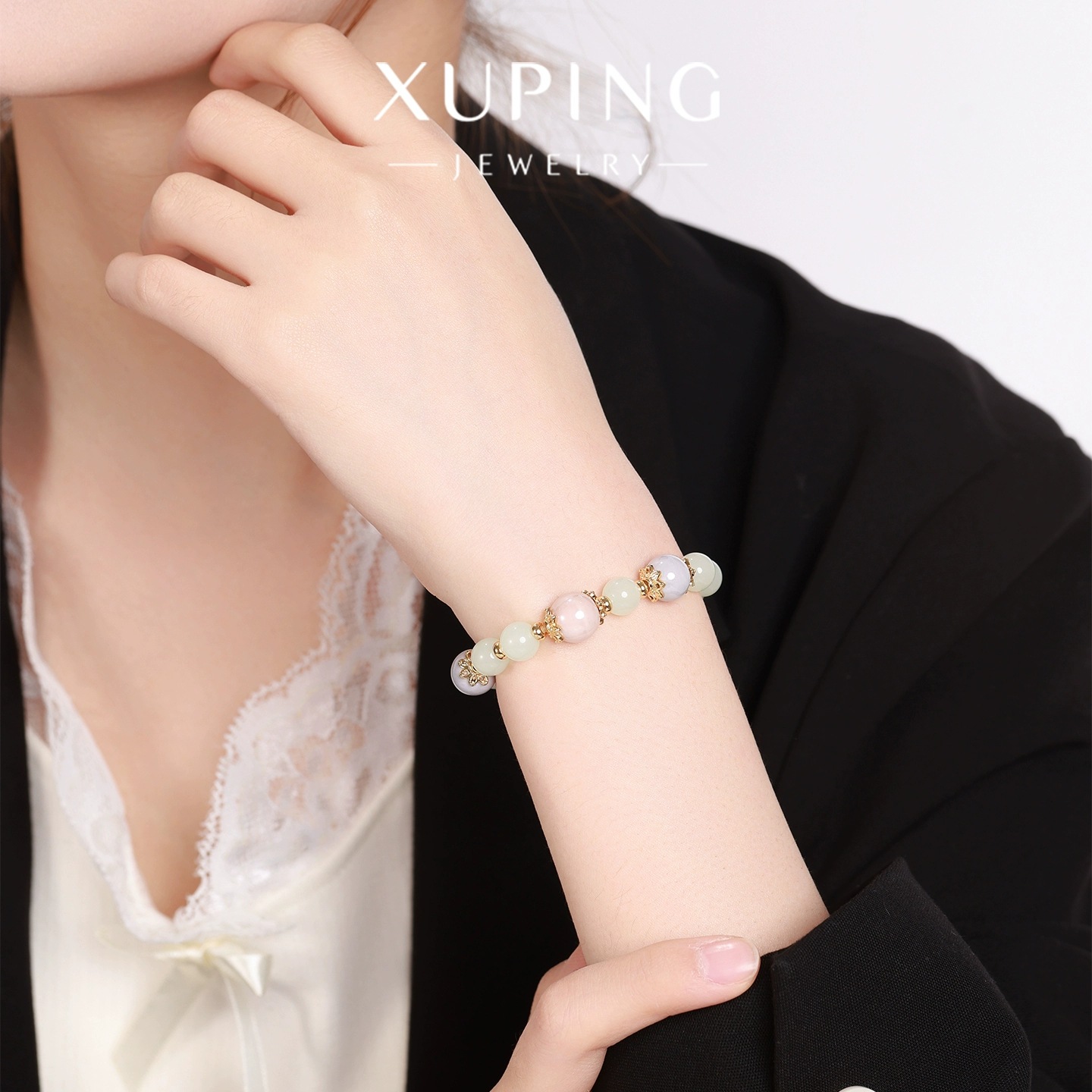 Xuping New Chinese classical style simple and elegant beaded bracelet, elegant jewelry with beaded imitation, autumn and winter accessories details Picture