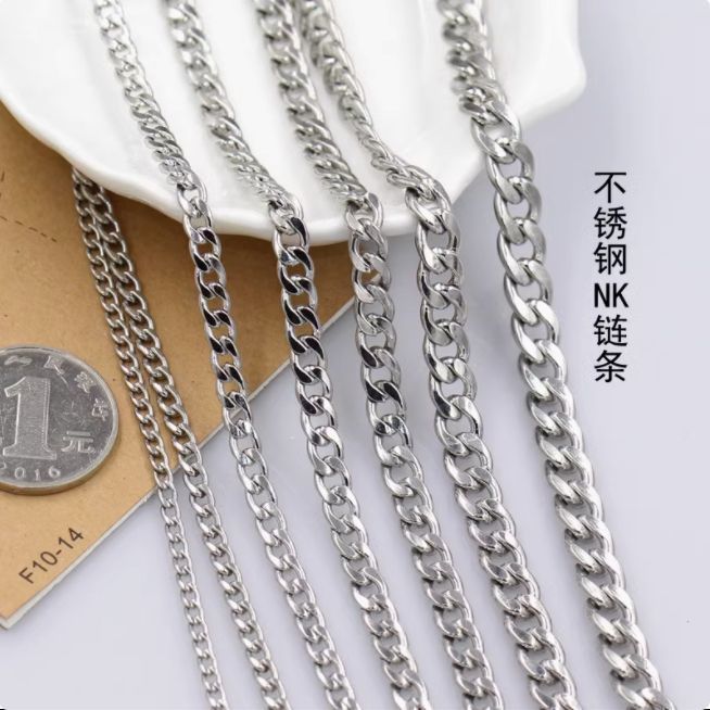 Cross border acero inoxidable 3:1 cadena NK cadena cubana collares adornos accesorios collares DIY pulseras cadena de metal venta al por mayor