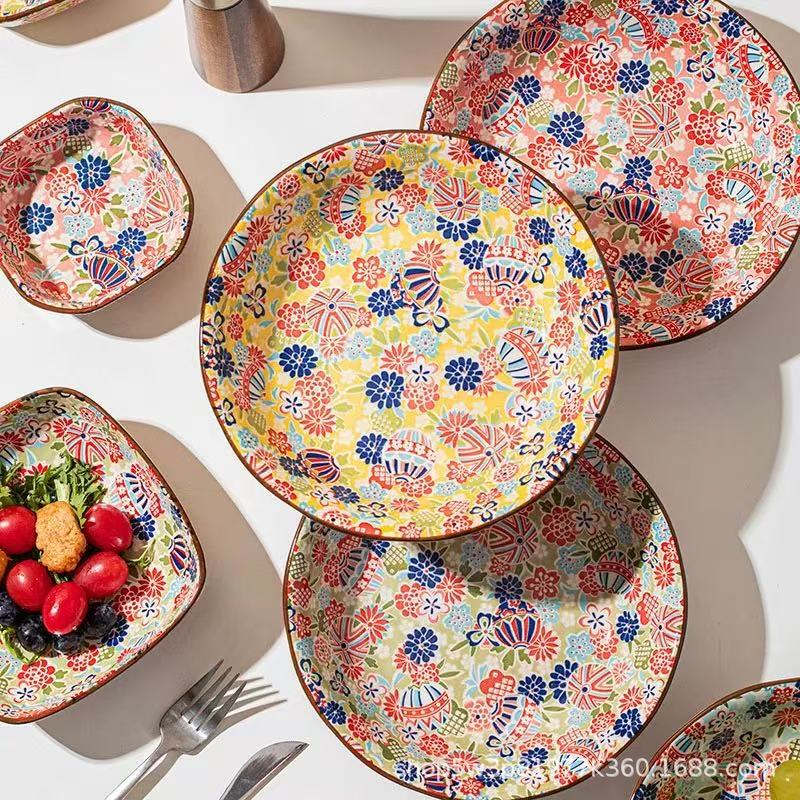 Wholesale of high-quality underglaze ceramic tableware, restaurant plates and bowls, and household sets Specification image
