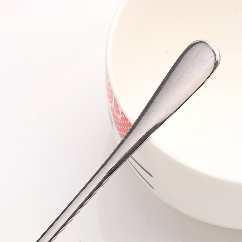 Creative stainless steel long-handled spoon, household restaurant mixing spoon, coffee spoon, Korean dessert and milk tea small spoon Application Scenario