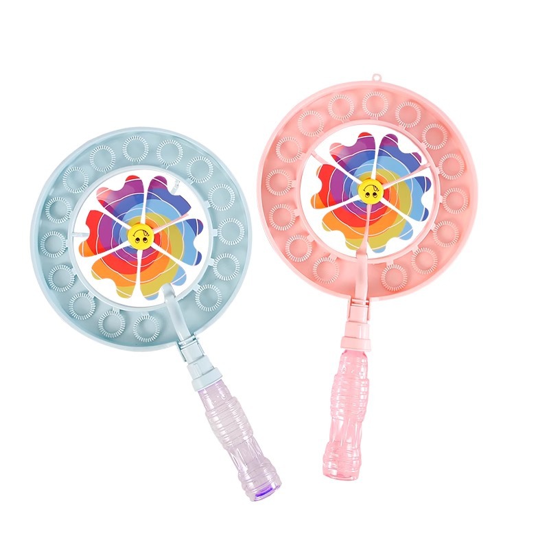 儿童手持风车泡泡棒男孩女孩户外玩具吹泡泡拍照道具泡泡机泡泡液白底实物图