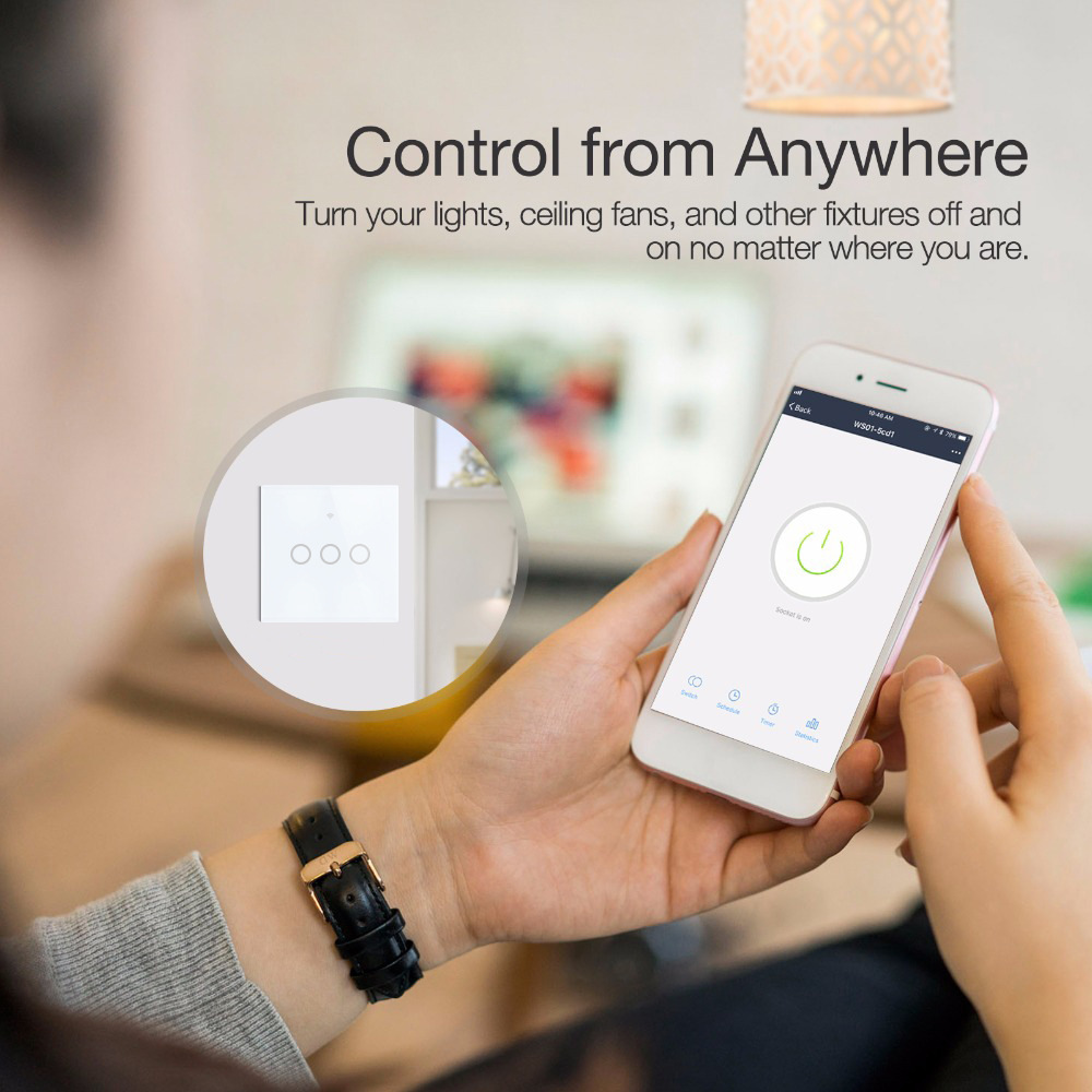 Tuya WiFi+ Bluetooth +RF smart touch switch, single-fire and zero-fire universal European and British standard switch Application Scenario