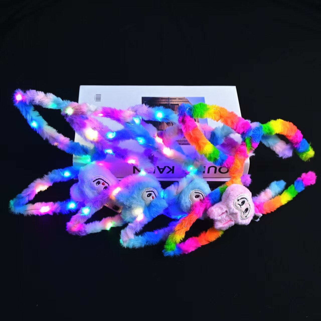 New plush luminous and flashing cartoon hairband headband with 14 lights, plush luminous headwear manufacturer wholesale hair accessories Specification image