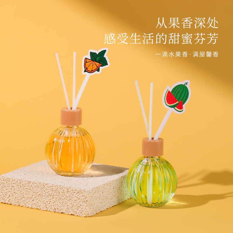 Y Fruit Series Small round bottle flameless Aroma Diffuser for home use, bedroom, bathroom and toilet, fresh air full figure