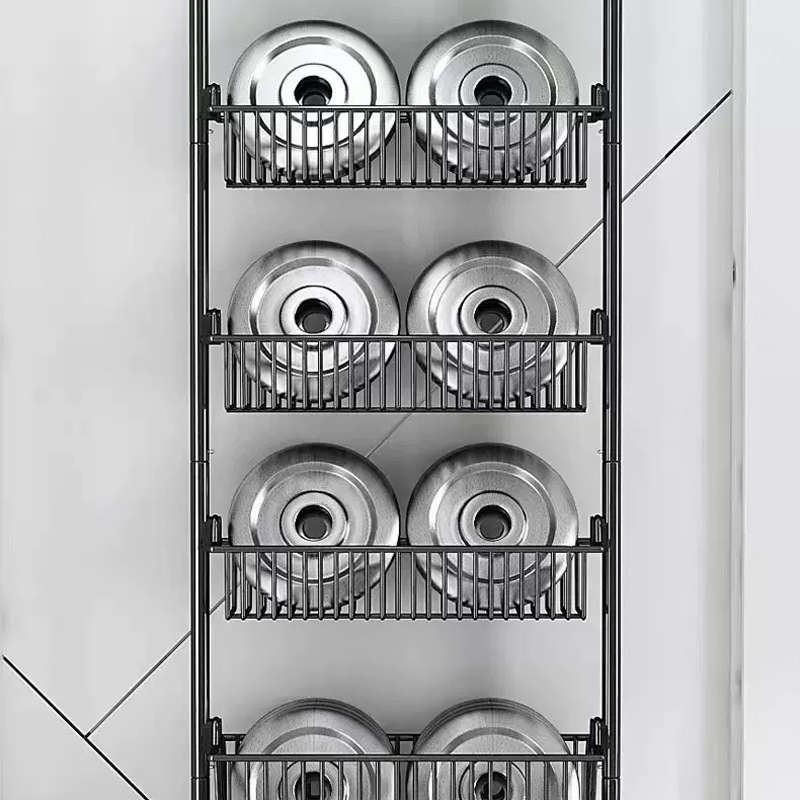 The round tube-sized hanging basket rack behind the door, multi-layer storage rack, bathroom door hanging rack, multi-functional organization Application Scenario