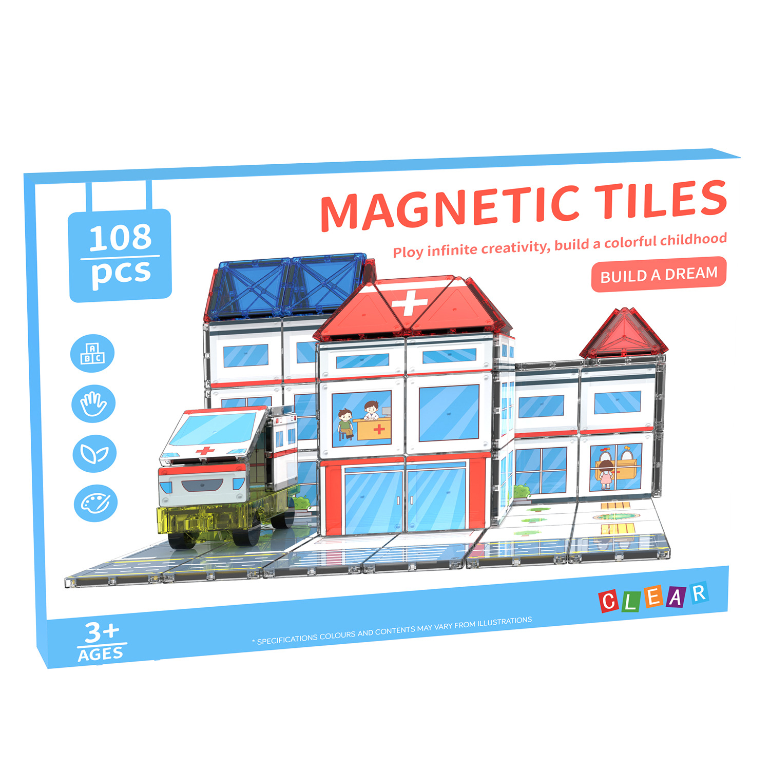 跨境儿童磁力片积木警察主题交通指挥灯早教磁力积木拼搭玩具批发产品图