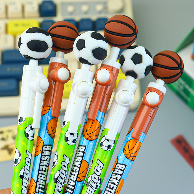 Creative cartoon cute football spinning gel pen, high appearance level, fun stationery, smooth writing and problem-solving pen for students details Picture