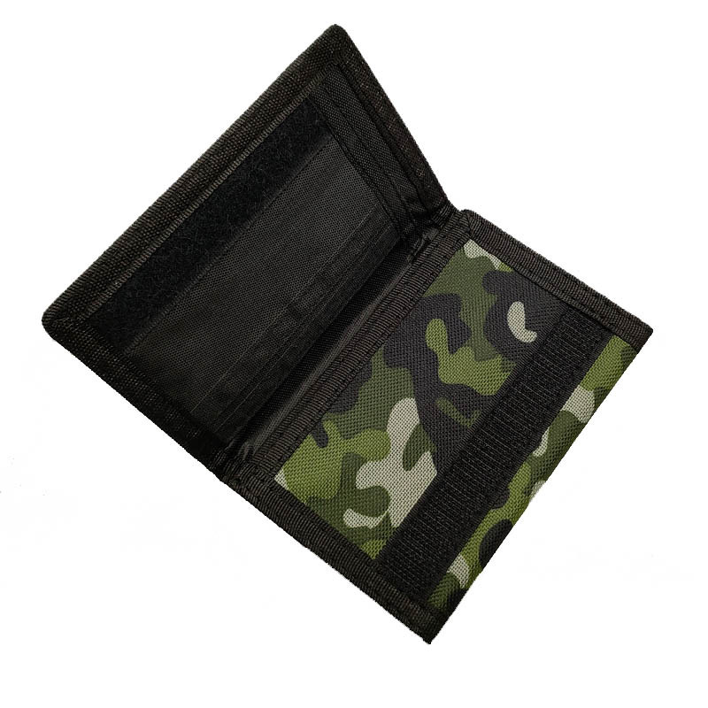 防盗跨境男士钱包 男款批发迷彩布钱夹 折叠涤纶钱袋短款牛津布细节图
