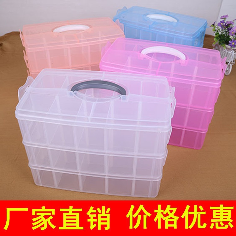 PP transparent hand-held plastic box, cosmetics and jewelry box, toy spare parts organization and storage box, sample display packaging box details Picture