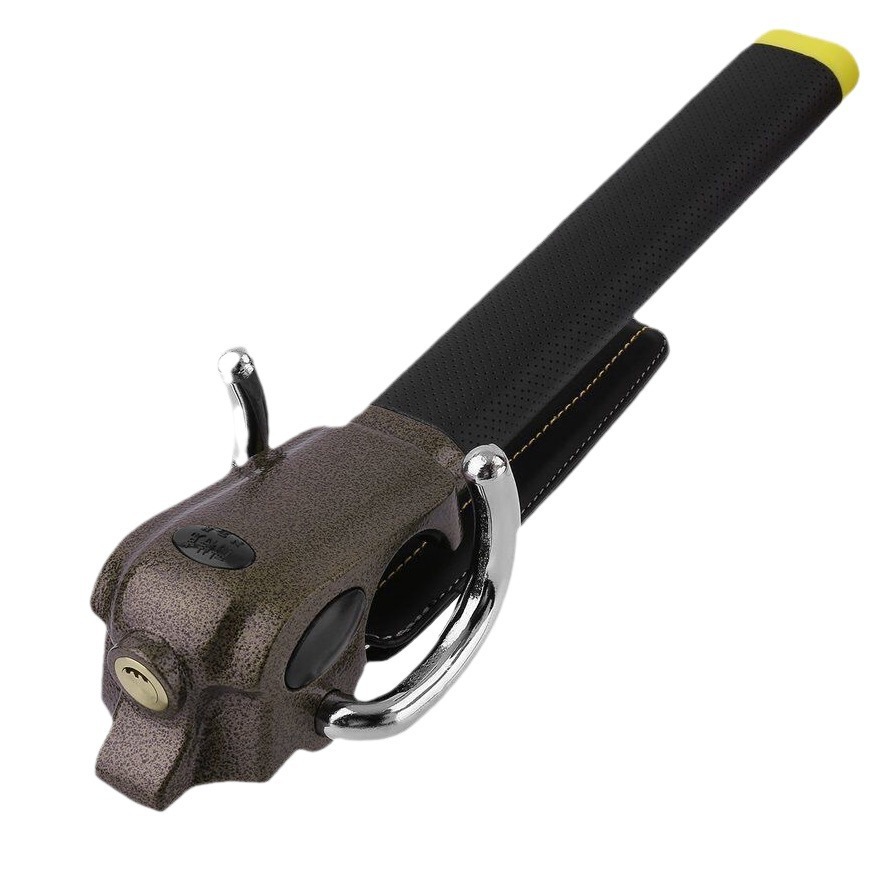 汽车安全方向盘驾驶室车门后备箱锁*有CE认证通用防盗装置白底实物图