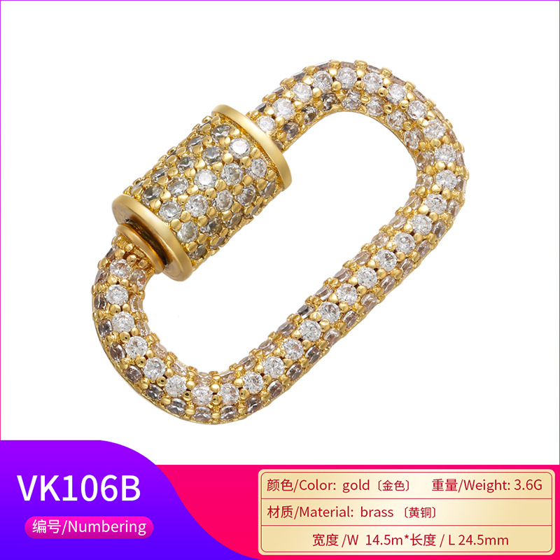 Micro-inlaid pin jewelry buckle zircon pendant, pin pendant, DIY necklace jewelry accessory VK106 Application Scenario
