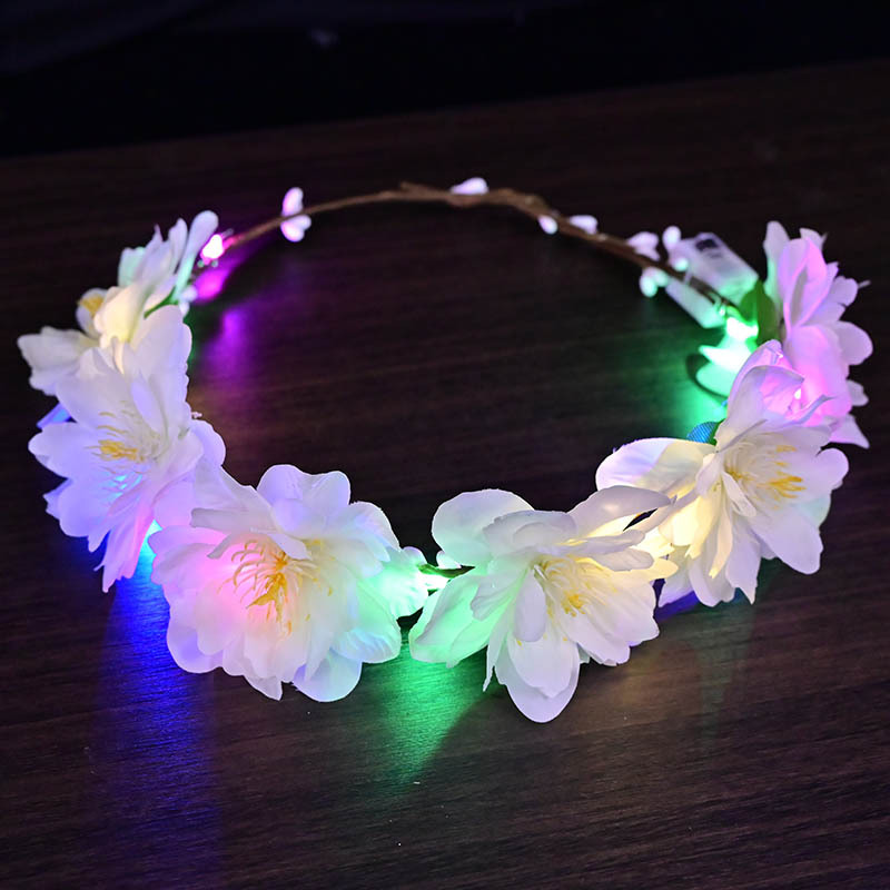 New luminous phoenix wreath princess flower headwear wreath scenic area popular photo spot fairy wreath headband Specification image