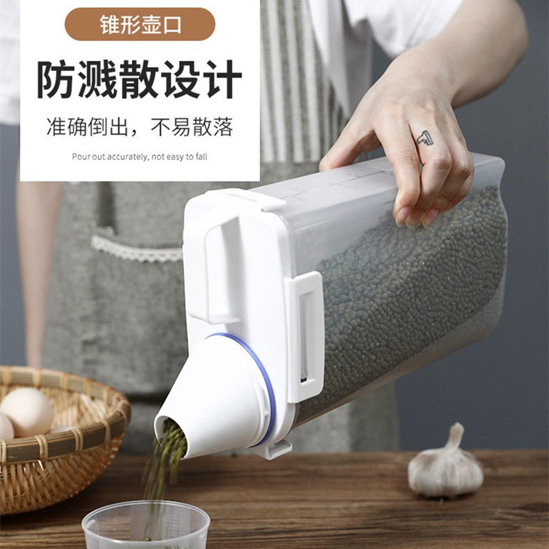 Five-grain storage box, household moisture-proof and insect-proof rice bucket, flour storage jar, sealed jar, kitchen wonder, multi-grain jar Specification image