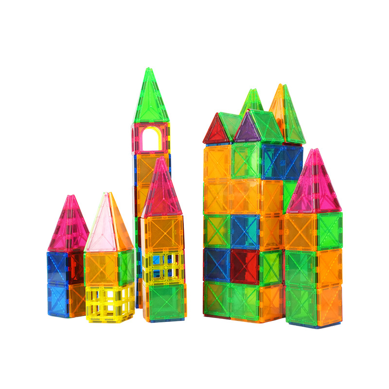 Colored window magnetic plates, supplementary pieces, jigsaw puzzles, educational toys, building blocks, loose pieces, magnetic building blocks, children's magnetic toys Specification image