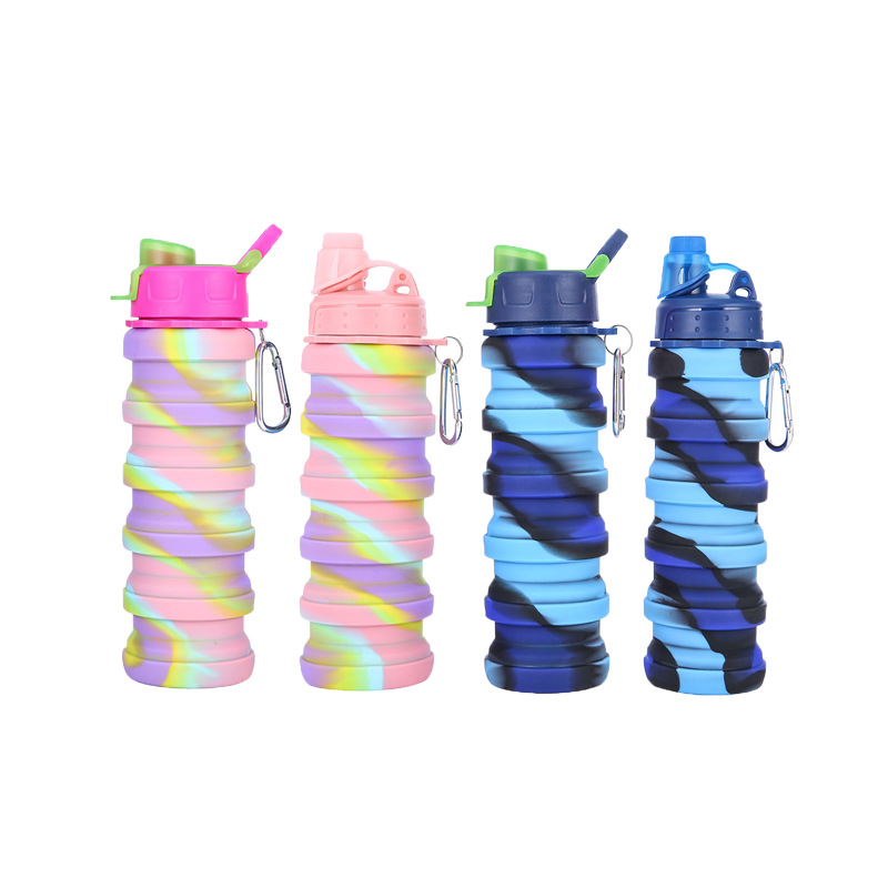 Factory direct sales of outdoor portable and extendable silicone foldable water bottles, travel and sports water bottles Item Picture
