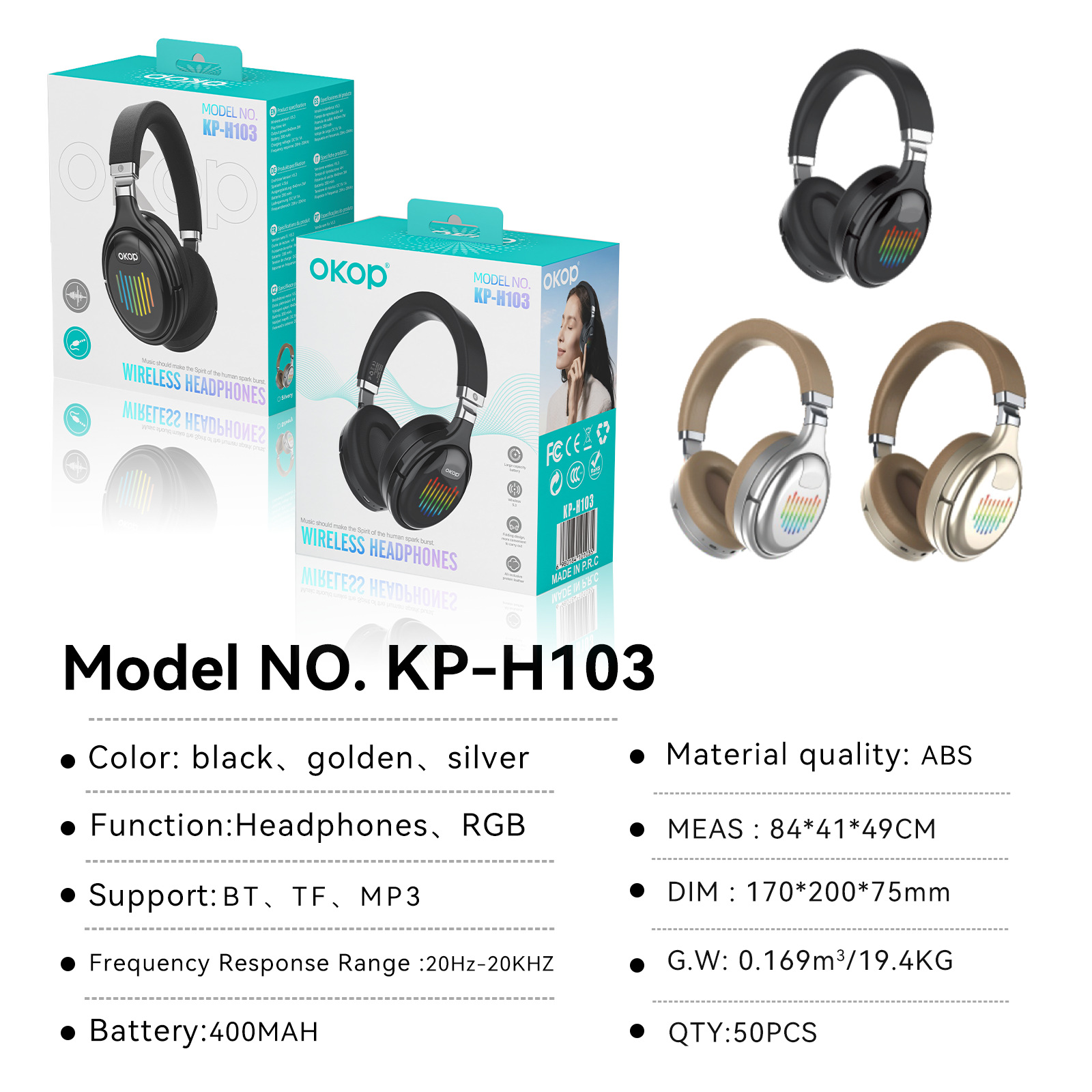 The H103 over-ear Bluetooth headphones are a cross-border bestseller with foldable RGB ambient lighting, active noise cancellation and dynamic driver speakers Application Scenario