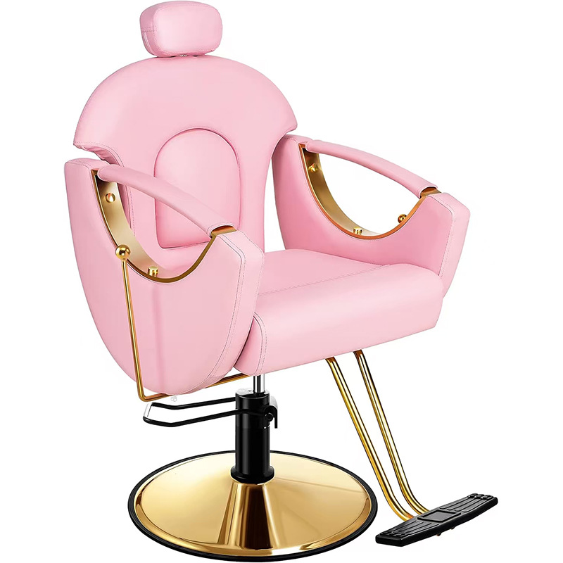 现代简约美发椅理发店烫染剪发旋转升降美发椅发廊舒适皮质美发椅