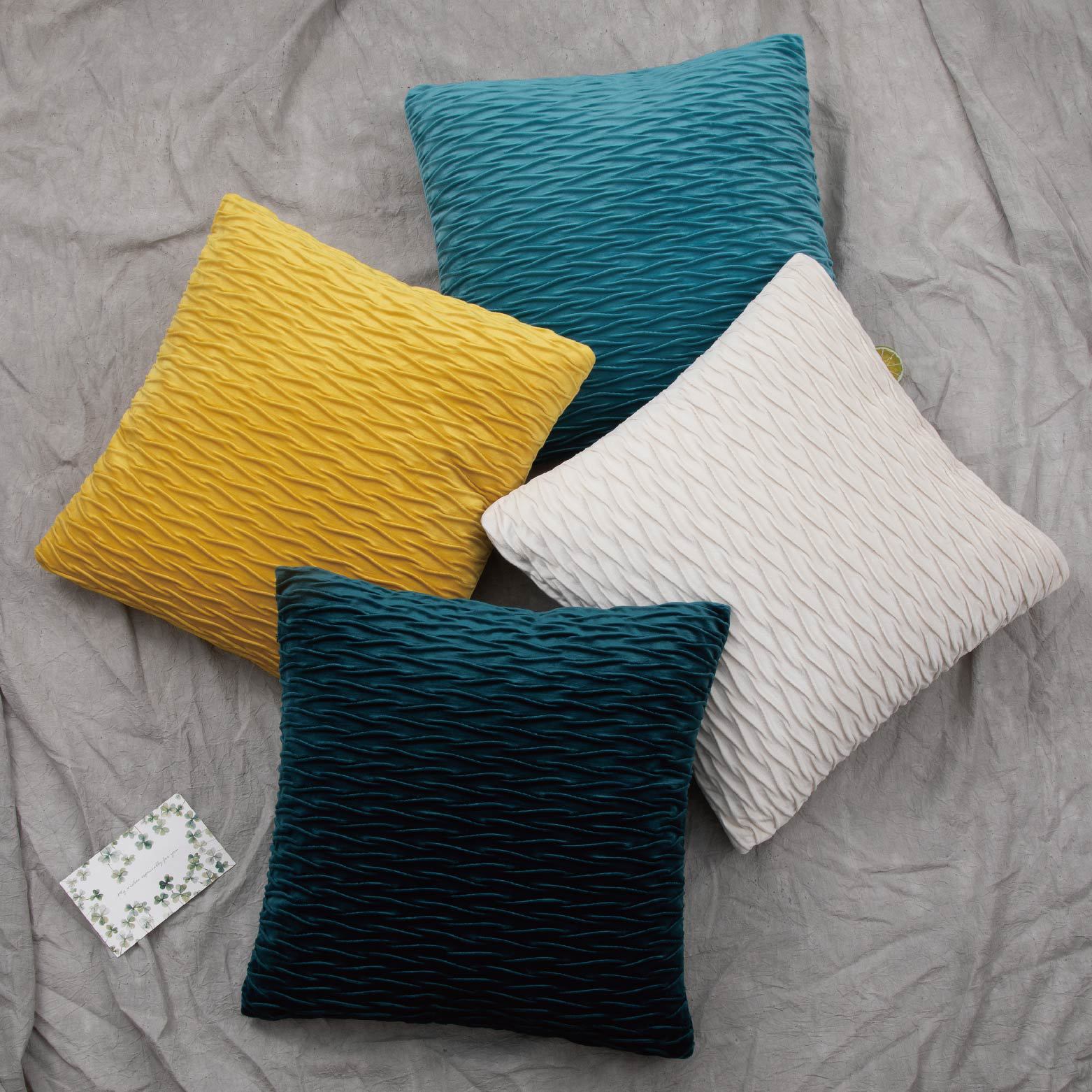 Ins Nordic Scissor-Patterned Velvet Throw Pillows, Amazon Solid-Color Cushions, Bedside Cushions, Sofa Pillowcase Customization Item Picture