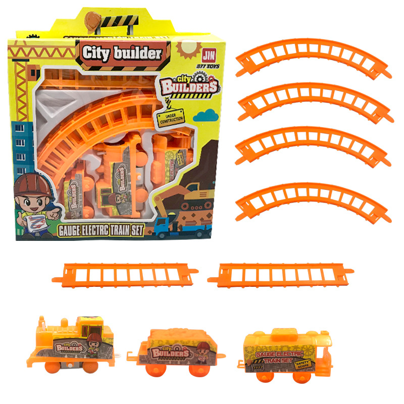 Medium-sized box-packed track cars, electric trains, popular children's educational assembly gifts, street stalls, toy manufacturers wholesale Specification image