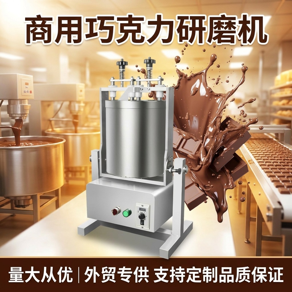 Factory direct sales of commercial chocolate grinders, cocoa bean refiners, and stainless steel chocolate sauce refining equipment