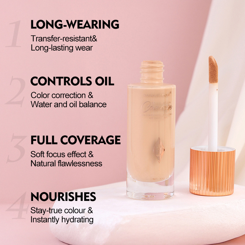 DAWANG ROSE Cross-border Foundation Concealer, Light and thin, no smudging, no powder sticking, dry skin Cream Foundation Specification image