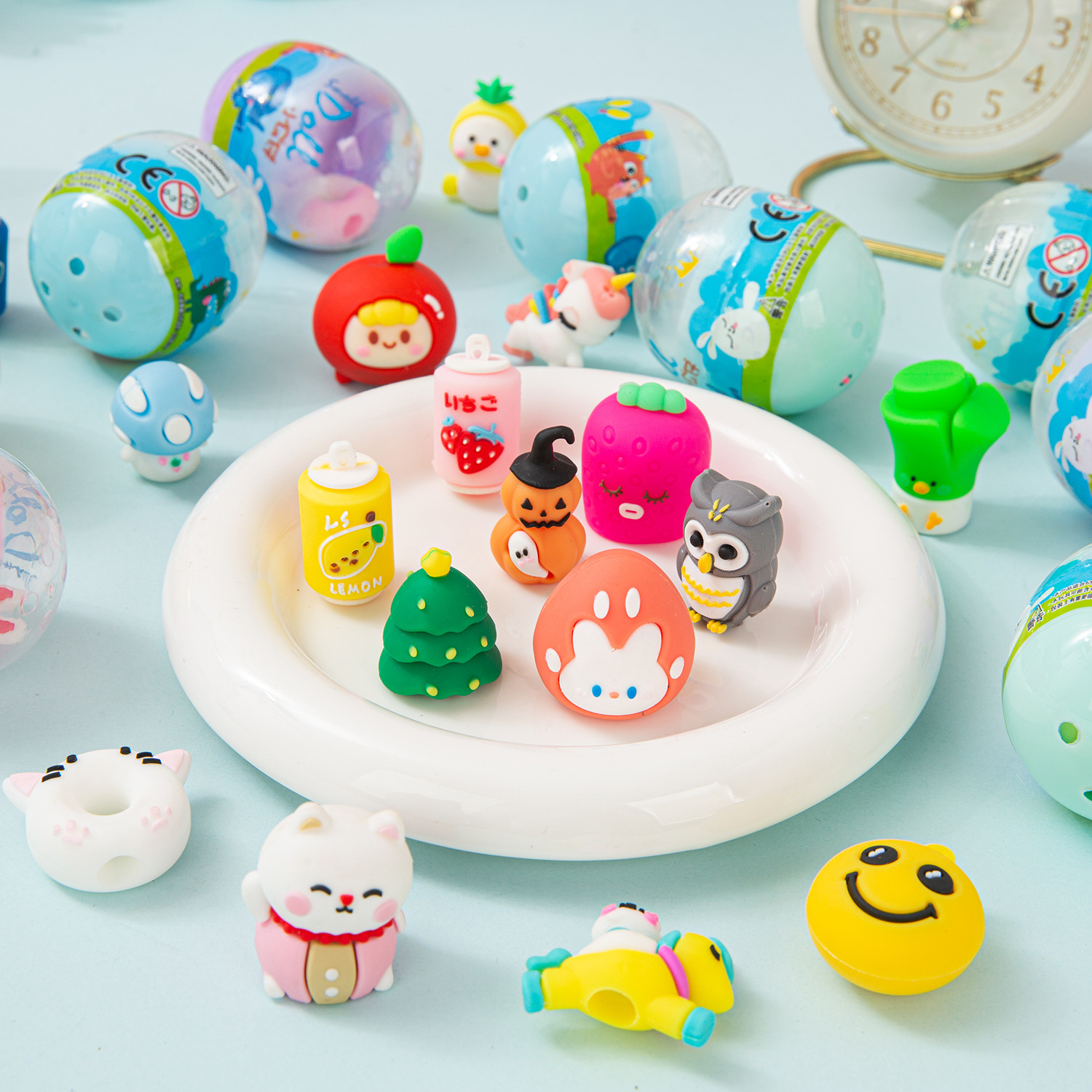 47*56mm 卡通铅笔头胶囊扭扭蛋奇趣儿童小玩具义乌小礼品地推批发复活节彩蛋盲盒创意潮流玩具