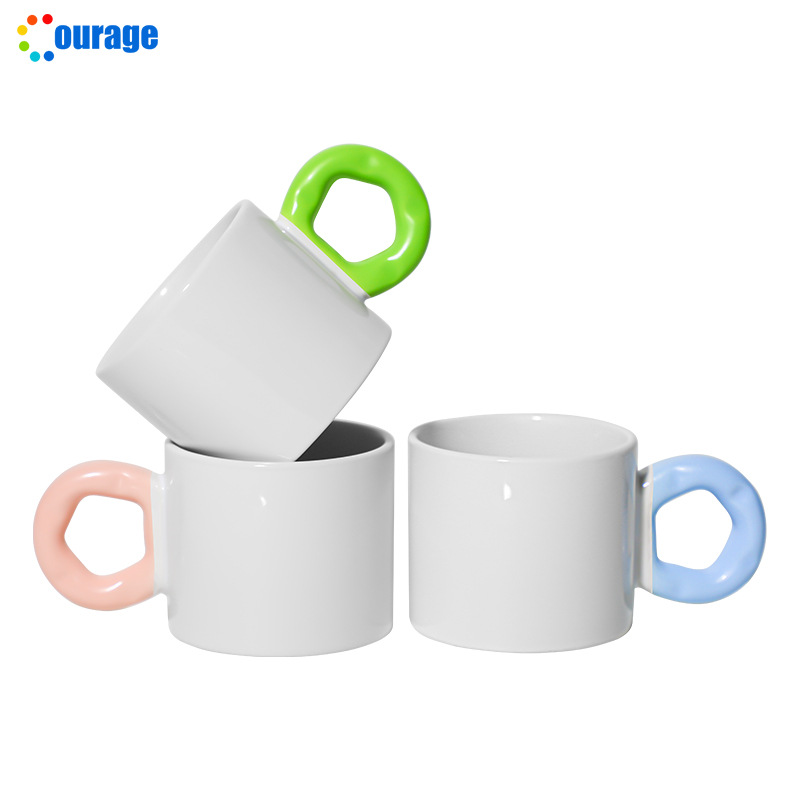 Print DIY ceramic cups with flower handles, tea cups, water cups, couple flower handle cups for men and women, and creative coffee cups based on your provided drawings Specification image