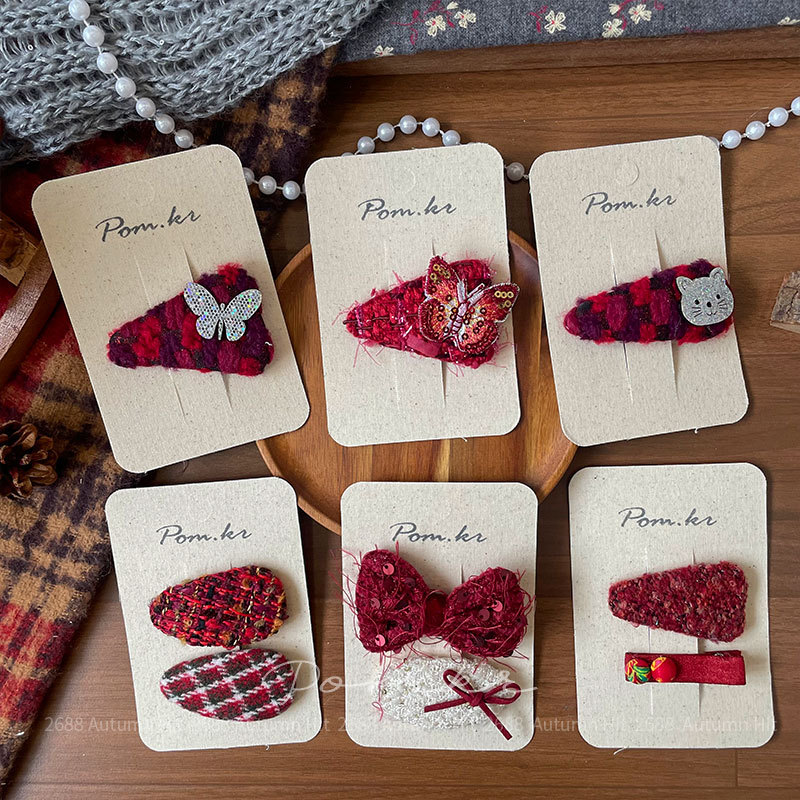 发夹/鲨鱼夹/儿童发夹/鸭嘴夹/新年红色发夹产品图