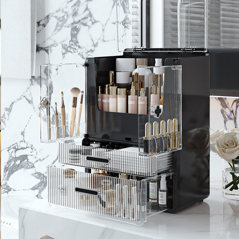 2024 New cosmetic storage box, popular shelf, lipstick protective, dust-proof, large-capacity desktop storage box details Picture