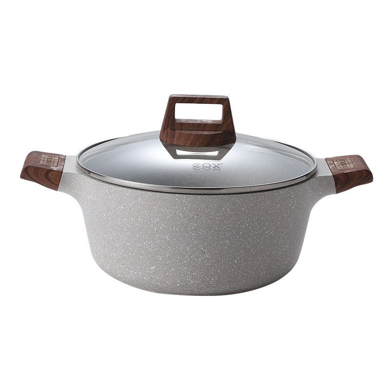 eox olla de piedra de arroz olla antiadherente olla doméstica olla a vapor bimaural olla integral olla de inducción gas especial Item Picture