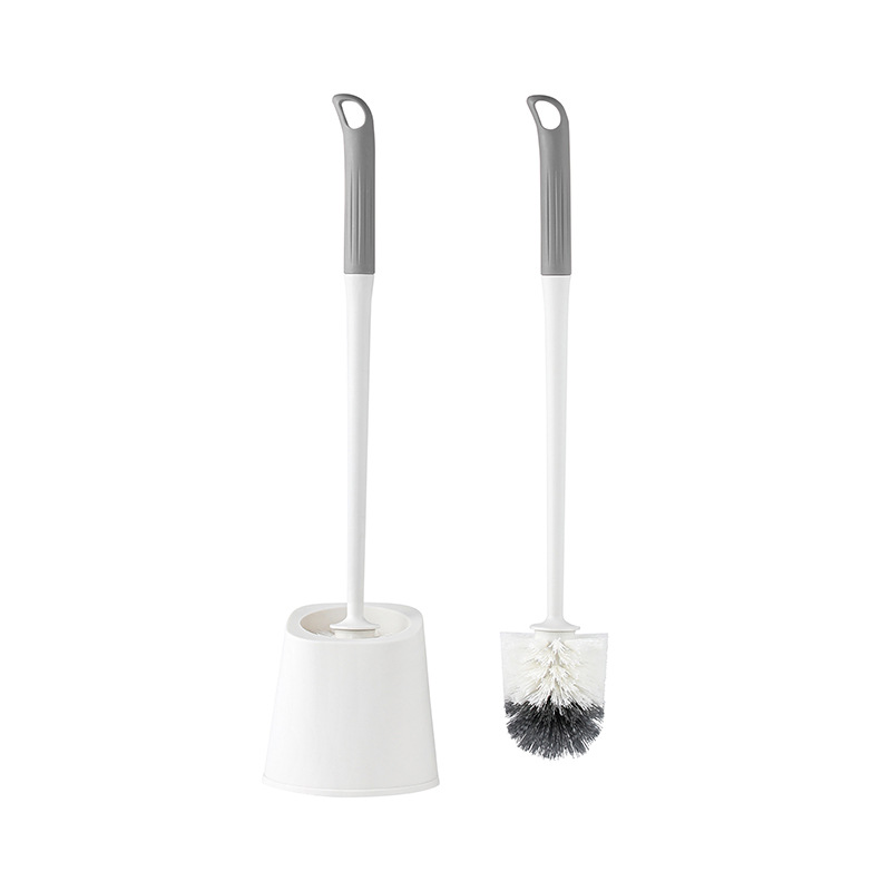 家用马桶刷软毛圆头厕所刷壁挂长柄专用马桶刷子三件套装跨境批发                              白底实物图