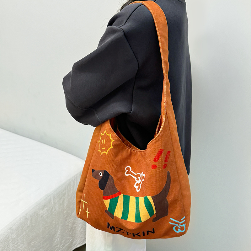 Lona dachshund bolsa de mano bolsa de tote de gran capacidad bolsa de cuchara crossbody portátil bolsa de hombro de un campus Application Scenario