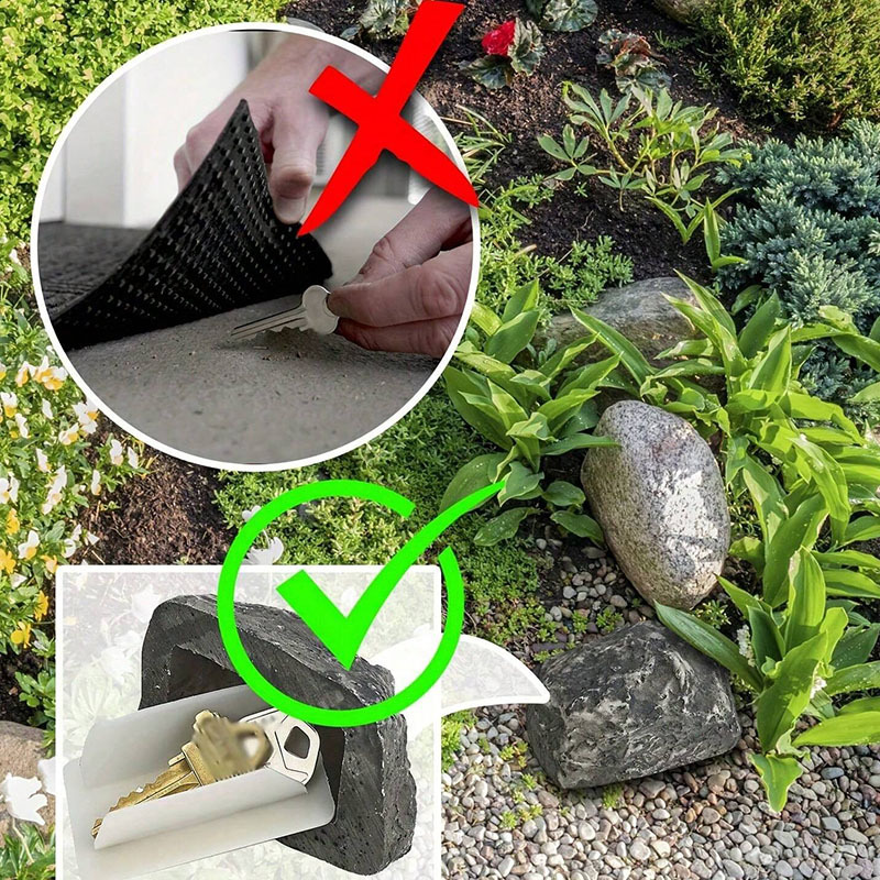 Amazon new Product Key Hider Outdoor Courtyard Hidden Key Box Simulation Small Stone Decoration at the doorstep Specification image