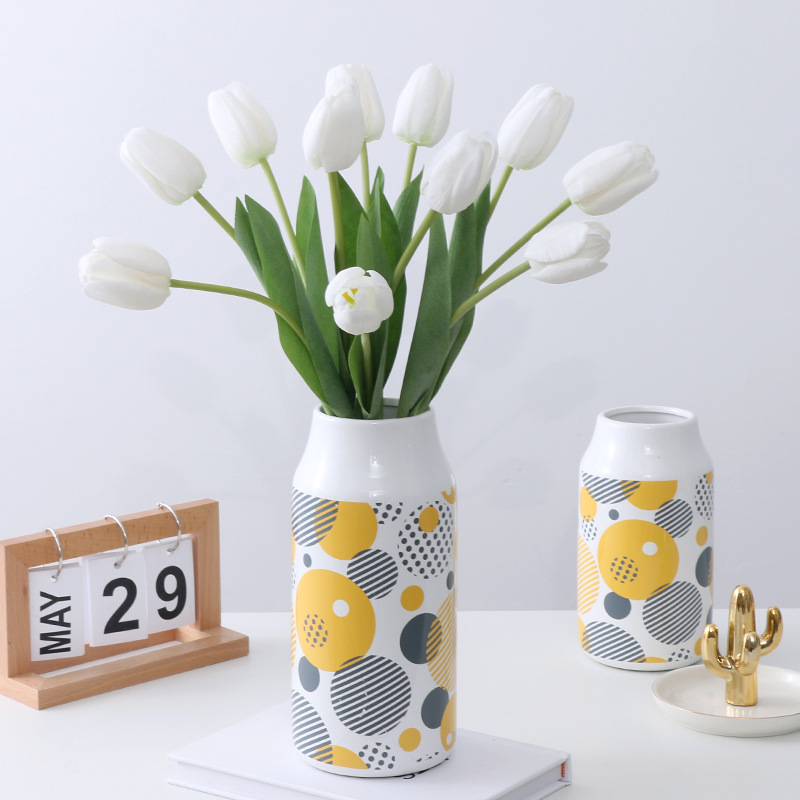 手感保湿仿真花家居装饰摆件假花跨境人造花大枝拉菲郁金香产品图