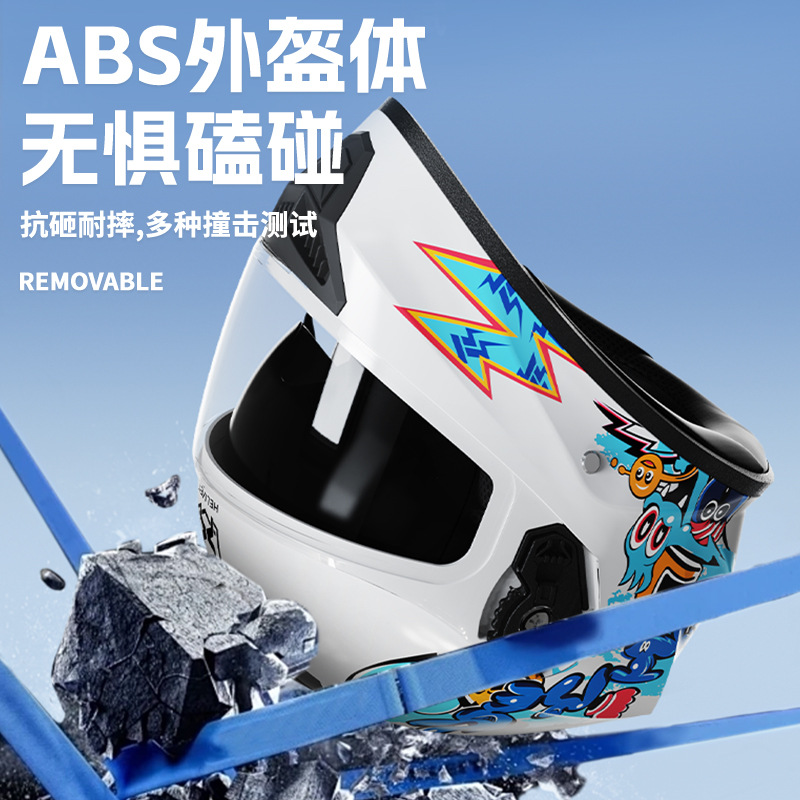 New national standard Class A children's helmets, 3C certified electric vehicle helmets, all-season universal cartoon children's motorcycle safety helmets Specification image