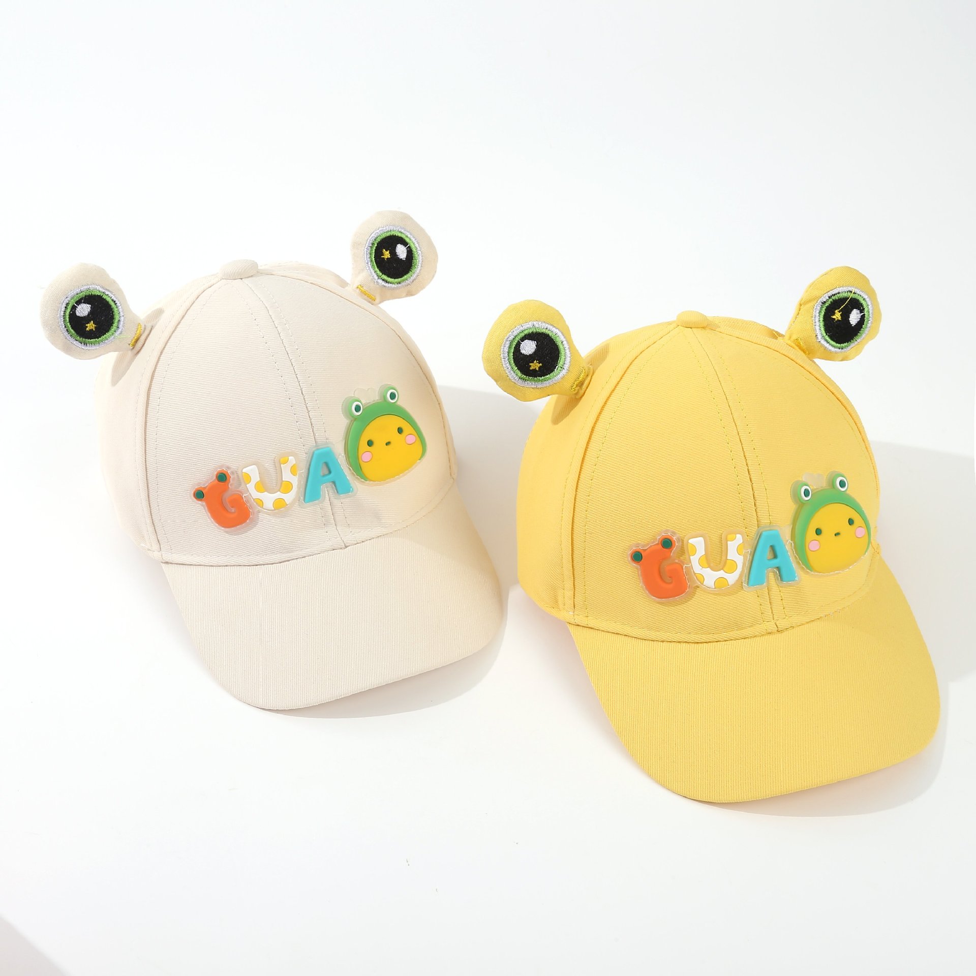 Spring new children's hats, baby sun hats, baseball caps, Korean cute cartoon frog baseball caps details Picture