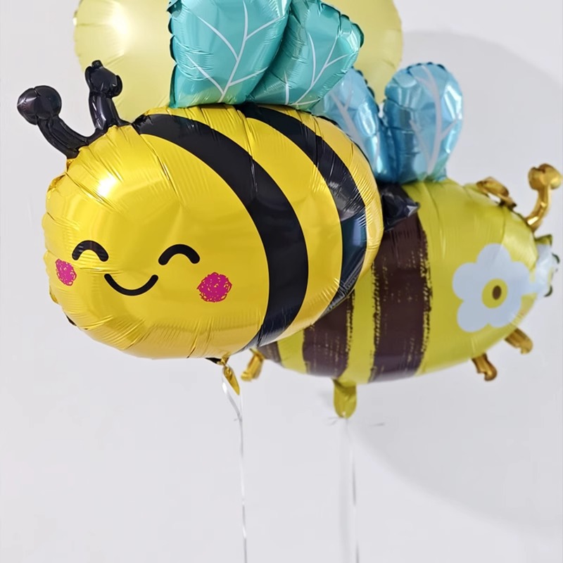 卡通蜜蜂铝膜气球 儿童生日派对布置幼儿园学校六一节日派对气球