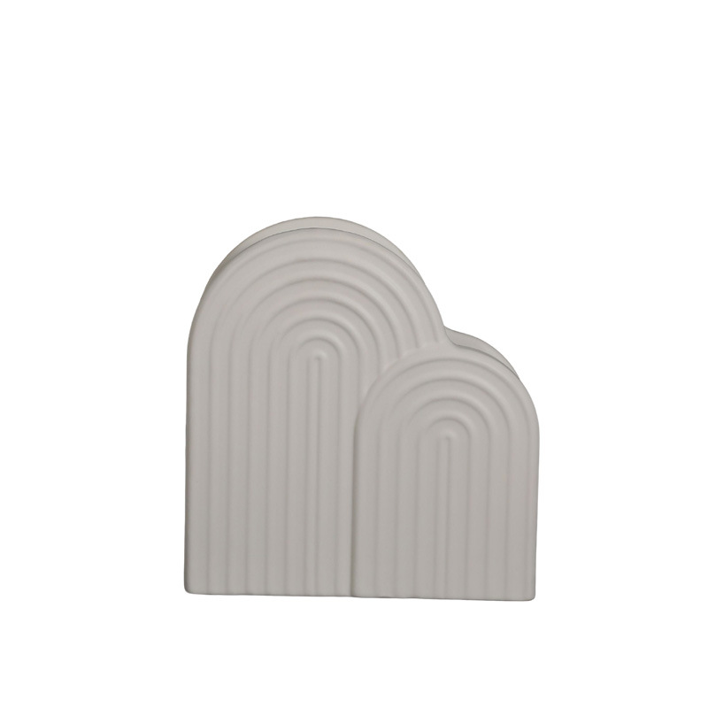 2026 Nordic ceramic arched decorative bookstand, vase, candlestick, scented candle holder, soft decoration Item Picture