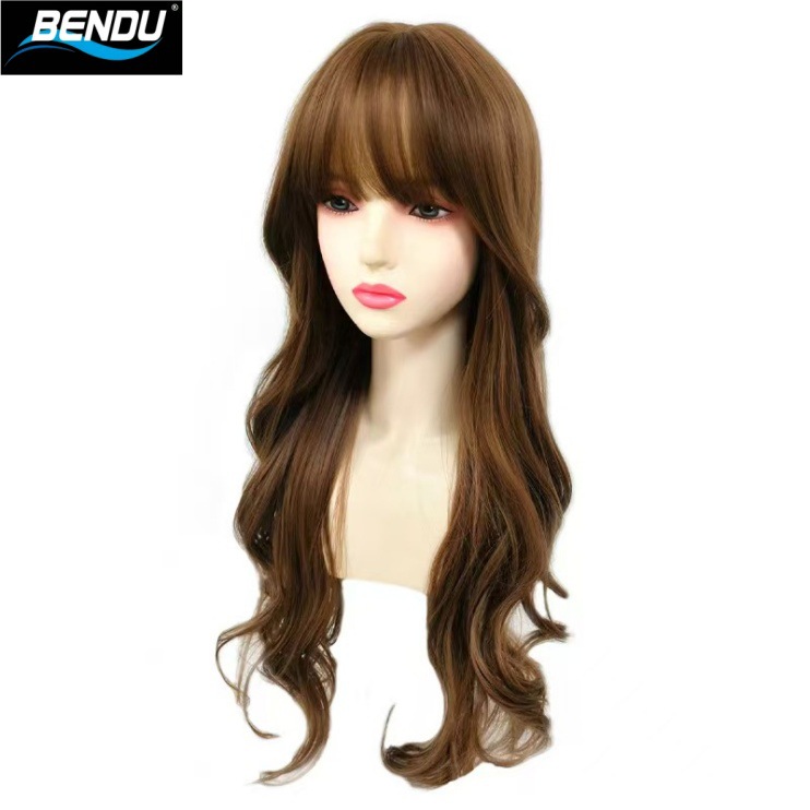 A long summer wavy wig with water ripples in lolita champagne color, naturally sweet and full head wig