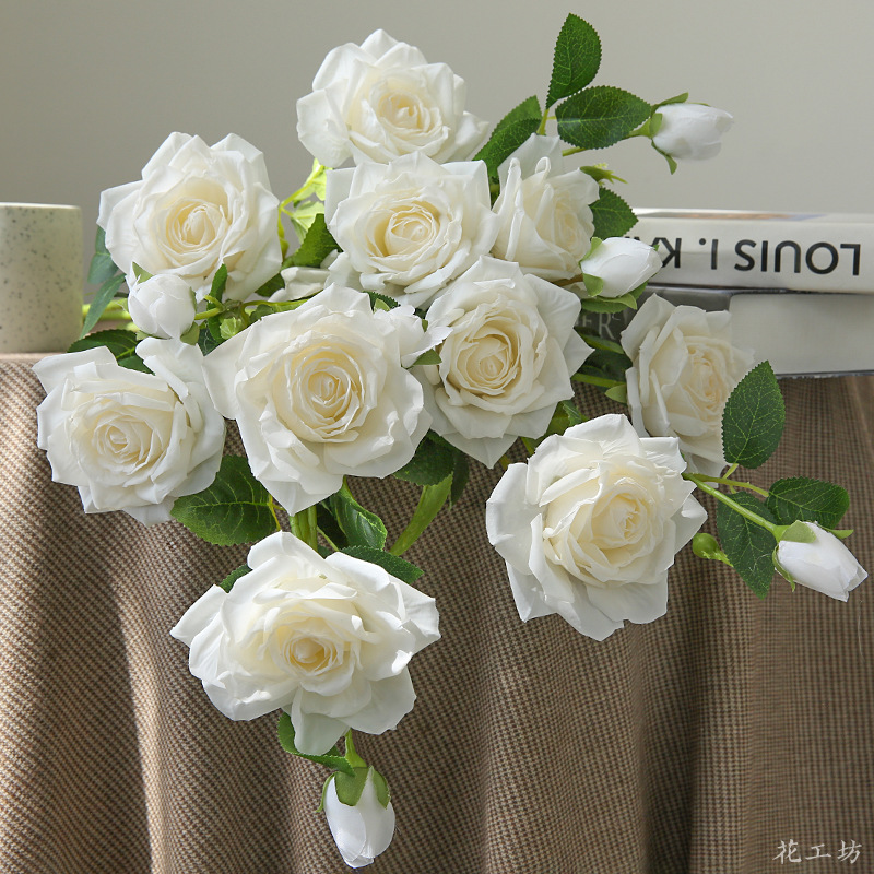 火把狂欢夜导具/仿真花/仿真花diy发饰/电镀玫瑰花/仿真玫瑰花产品图