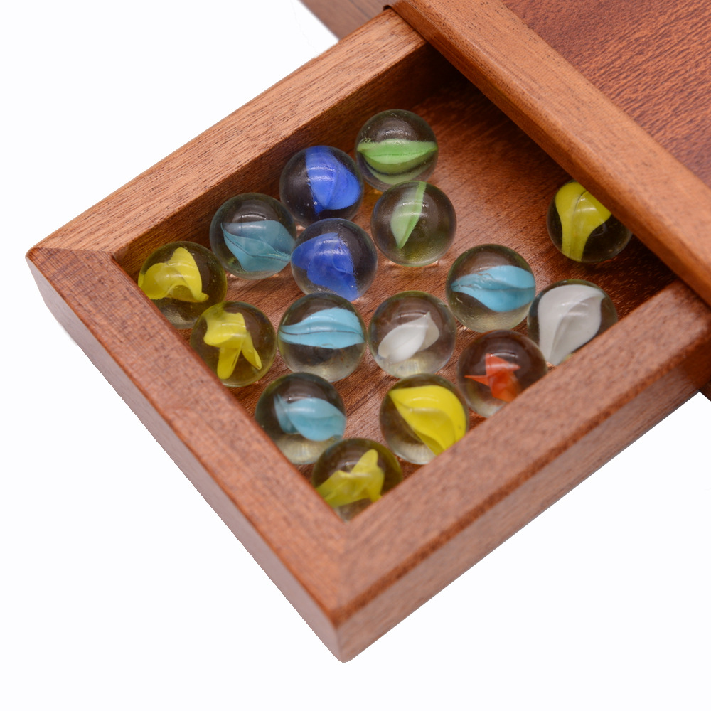 Factory direct sales of large checkers glass balls, wooden tabletop games, card games, competitive and educational toys, drawer type, portable Application Scenario