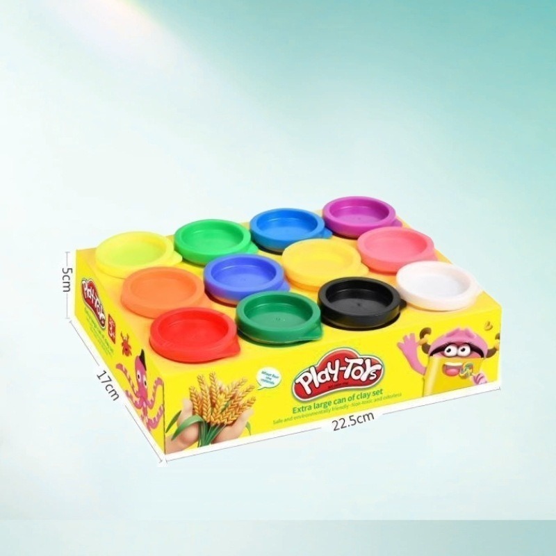 Educational children's plasticine, colored clay, light clay, baby toys, 6-color, 8-color, 12-color, 24-color clay storage buckets details Picture