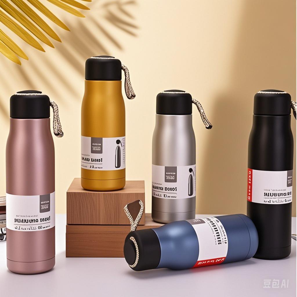 Cross-border portable 304 stainless steel knight Cup, simple style for men and women, high appearance level, rope outdoor insulated sports water bottle