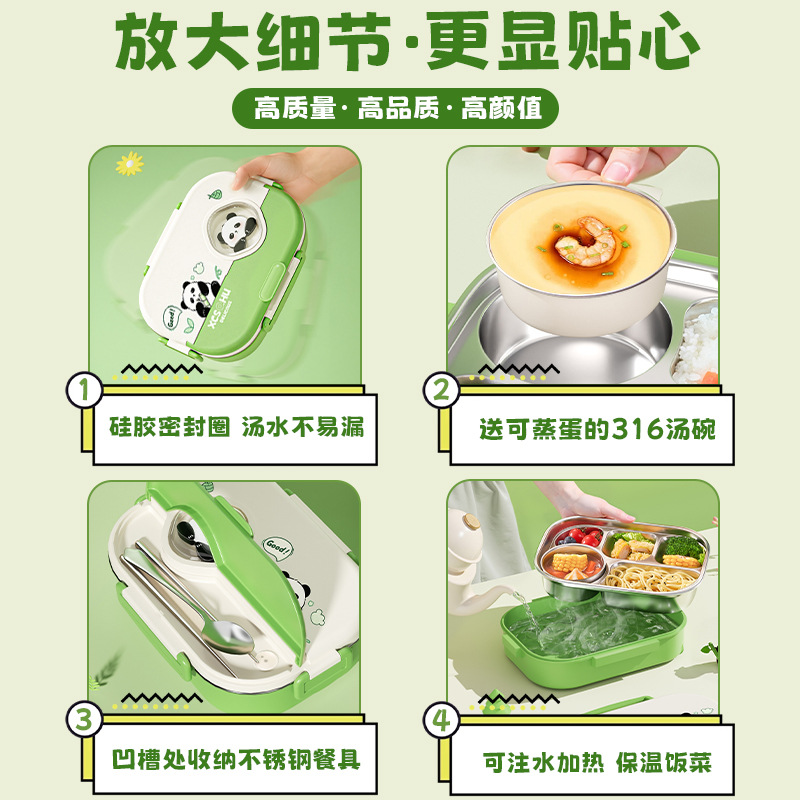 Stainless steel children's insulated lunch box 2025 New model for primary school students, junior high school students' compartments bento box Lac Application Scenario