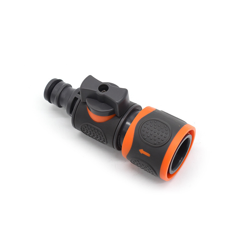 ABS包胶4分快速接头奶嘴带阀门ABS园林洗车设备产品图