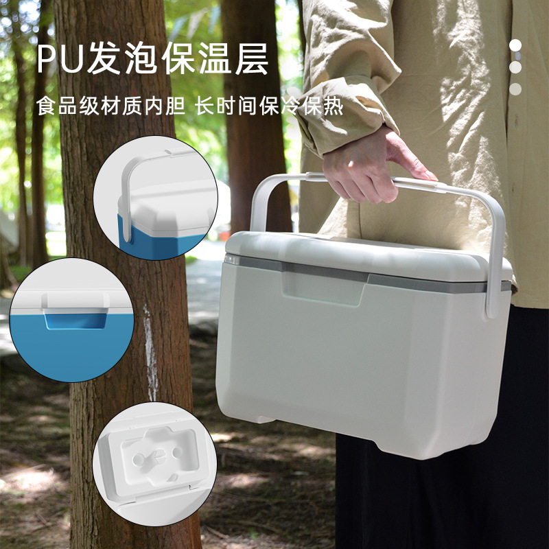 6L portable hand-held insulated box, outdoor barbecue, travel, takeout, cold chain transportation, plastic food refrigeration box wholesale