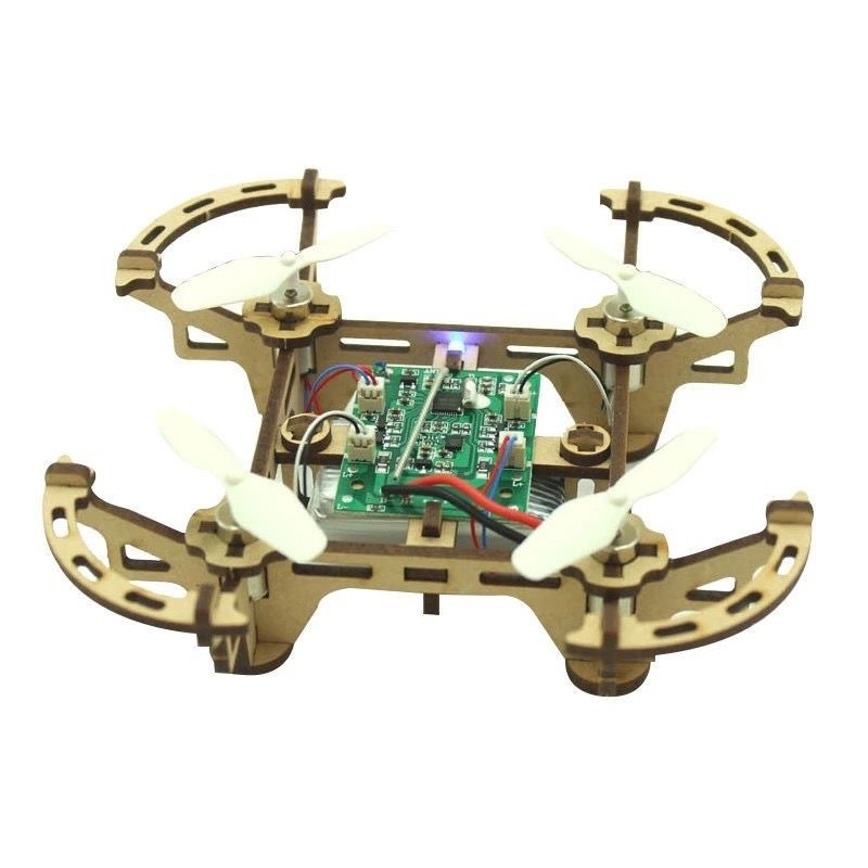 Cross-border Amazon wooden assembly DIY quadcopter drone science and education remote control aircraft toy teaching special supply Item Picture