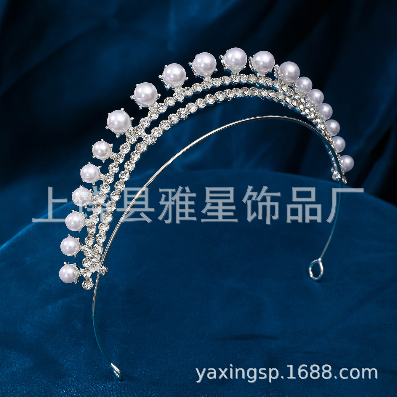 New water diamond elegant bride headwear, studio style accessories, beauty pageant dinner pearl hair accessories, hair crowns, princess crowns Specification image
