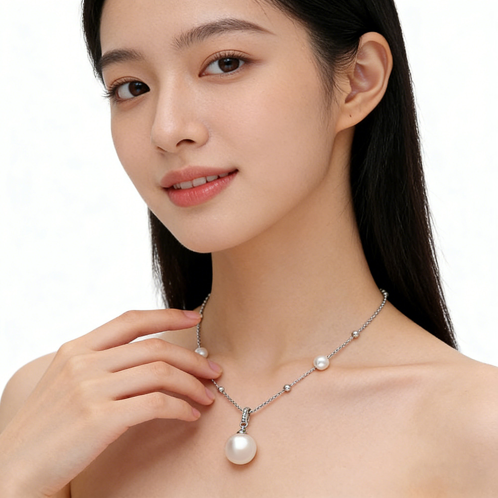 Hyacinth moda ligera extravagancia colgante de perlas collar para mujeres diseño de nicho cadena de clavícula cadena de clavícula 2026 en vivo estilo burst Application Scenario