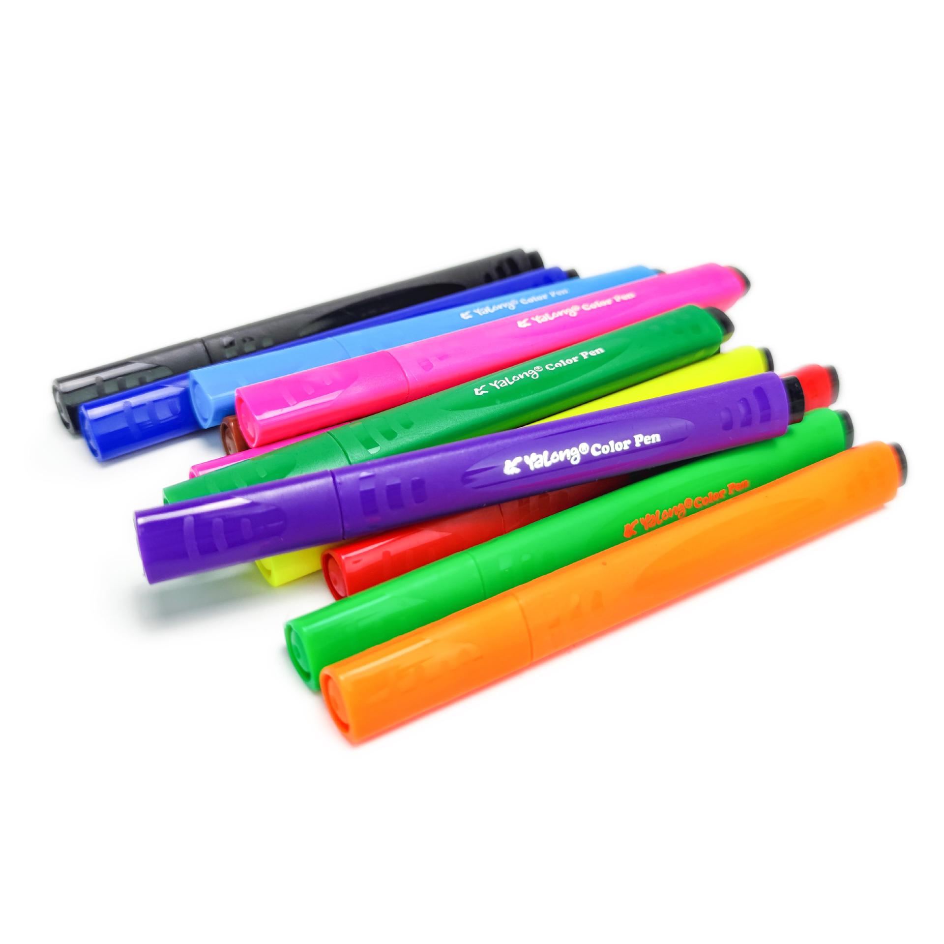 Yalong Cross-border Bestseller 12-color fruit-scented marker pens, durable pens, triangular handle artistic watercolor pens, marker pens Item Picture